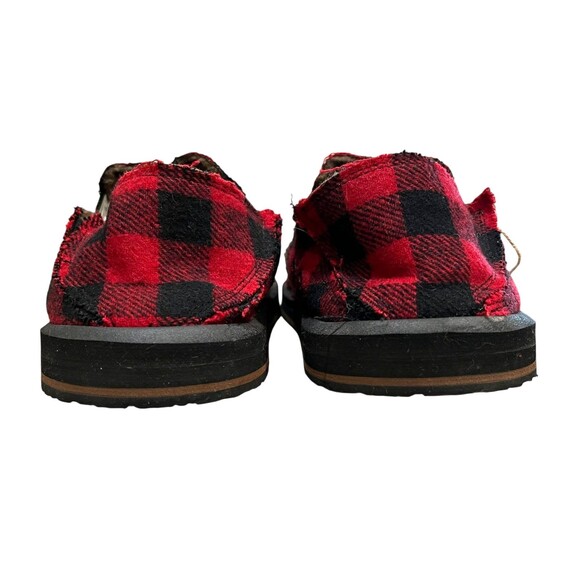 Sanuk Men\'s Donny Red Plaid Buffalo Sherpa Lined Chill Slip-On Loafer  12  NWOT main image 5